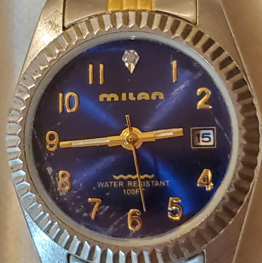 QUARTZ WATCH BLUE FACE MILAN WATCH